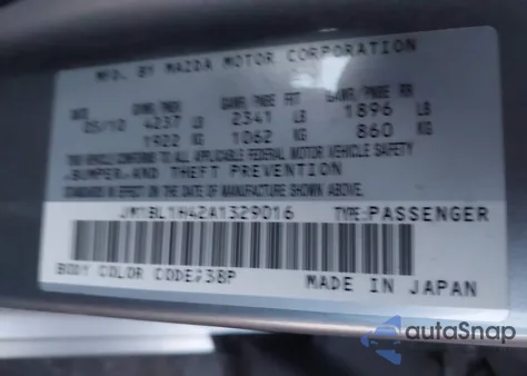 2010 Mazda Mazdaspeed3 Sport z USA, uszkodzony, nr VIN JM1BL1H42A1329016